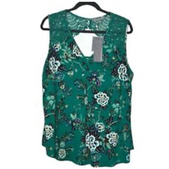 Daniel Rainn Sleeveless Fantine Crochet lace green floral cutout tunic, NWT - Picture 4 of 11